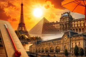 வாட்டும் வெப்ப அலை: முன்கூட்டியே மூடப்படும் Tour Eiffel மற்றும் Louvre  அருங்காட்சியகம்!!