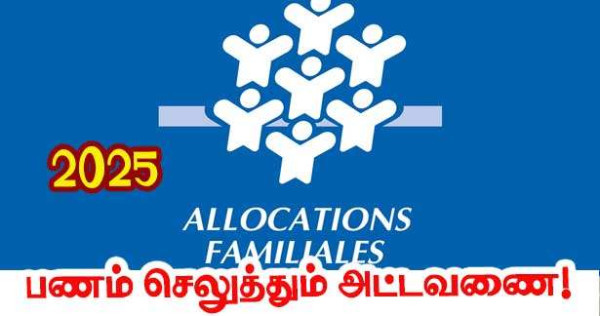 பிரான்ஸ் குடும்ப உதவித்தொகை நிதியம் (CAF) 2025 ஆம் ஆண்டிற்கான பணம் செலுத்தும் அட்டவணை!