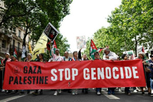 பாலஸ்தீனத்துக்கு ஆதரவாக பரிசில் ஆர்ப்பாட்டம்..!