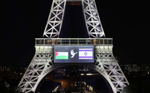 ஈஃபிள் கோபுரத்தில் ஒரே நேரத்தில் பாலஸ்தீன - இஸ்ரேல் கொடிகள்!!