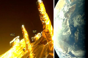 பூமி மற்றும் நிலவின் புகைப்படம் - ஆதித்யா எல்-1