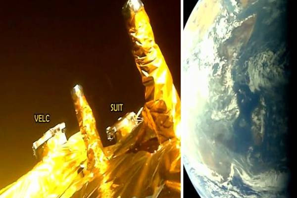 பூமி மற்றும் நிலவின் புகைப்படம் - ஆதித்யா எல்-1