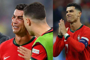 யூரோ கிண்ணம்... பெனால்டியை தவறவிட்டதால் கண்ணீர் விட்டு கதறிய ரொனால்டோ