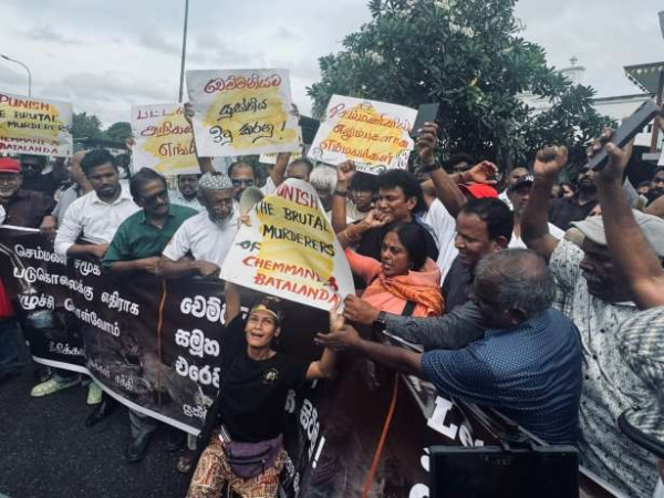 செம்மணி மனித புதைகுழிக்கு நீதிகோரி கொழும்பில் வீதிக்கு இறங்கிய மக்கள்