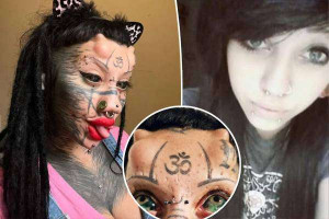 பூனை தோற்றத்தில் மாறிய வினோத பெண்