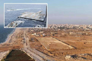 காசா உதவிக்காக மிதக்கும் தளத்தை கட்டமைத்துள்ள அமெரிக்க இராணுவம் 