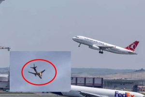 அமெரிக்காவி ல்  பறவையுடன் மோதியதில் தீப்பற்றிய FedEx விமானம்