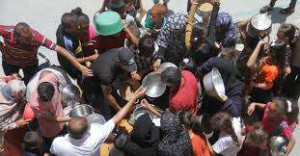 காசாவில் பட்டினியில்  வாடும்   பாலஸ்தீனியர்கள்