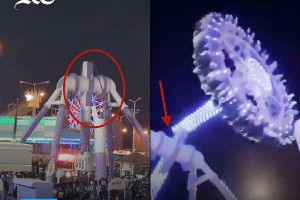 சவுதி பூங்காவில் இரண்டாக உடைந்து விழுந்த ராட்டினம்