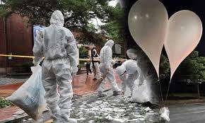 தென் கொரியாவின் ஜனாதிபதி வளாகத்தில்  விழுந்த குப்பை பலூன்