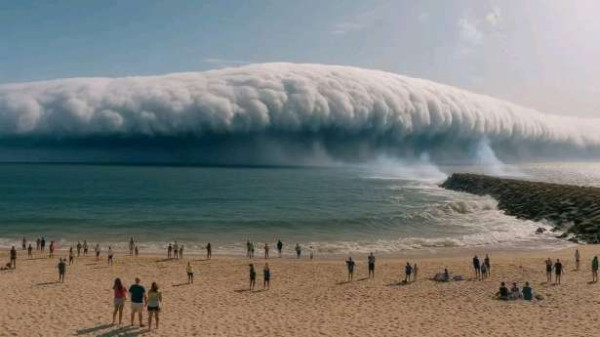 போர்த்துக்கலில் சுனாமி அலைகள் போல் மேகங்கள்- மக்கள் திகைப்பு