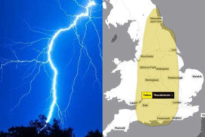 இங்கிலாந்து மற்றும் வேல்ஸின் பெரும்பகுதிகளுக்கு  மஞ்சள் வானிலை எச்சரிக்கை